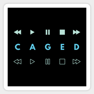 CAGED System Music Player Buttons Light Blue Sticker